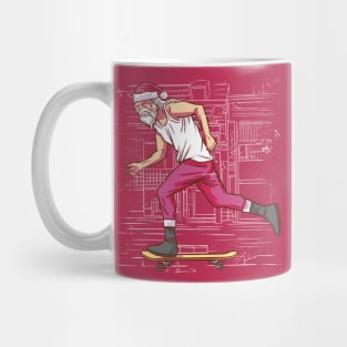 Skinny Skateboarding Santa Claus // Skater Claus Mug